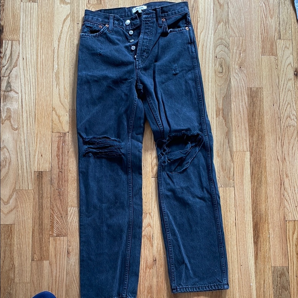 Men's Black Distressed Jeans